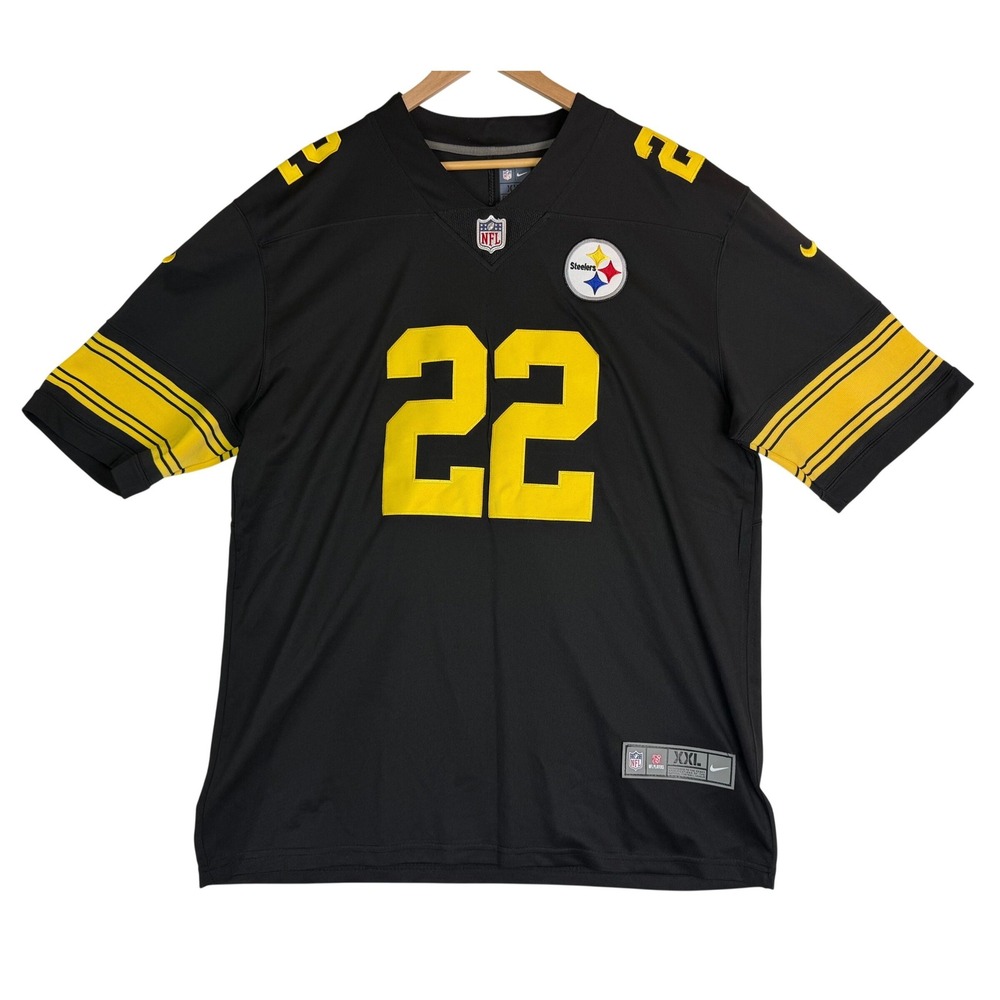Nike Pittsburgh Steelers Najee Harris #22 Jersey Mens XXL Black On Field Dri-FIT